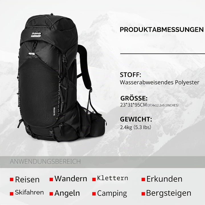 Naturehike Wanderrucksack 70L Herren Damen Reiserucksack Wasserdichter Trekkingrucksäcke für Outdoor