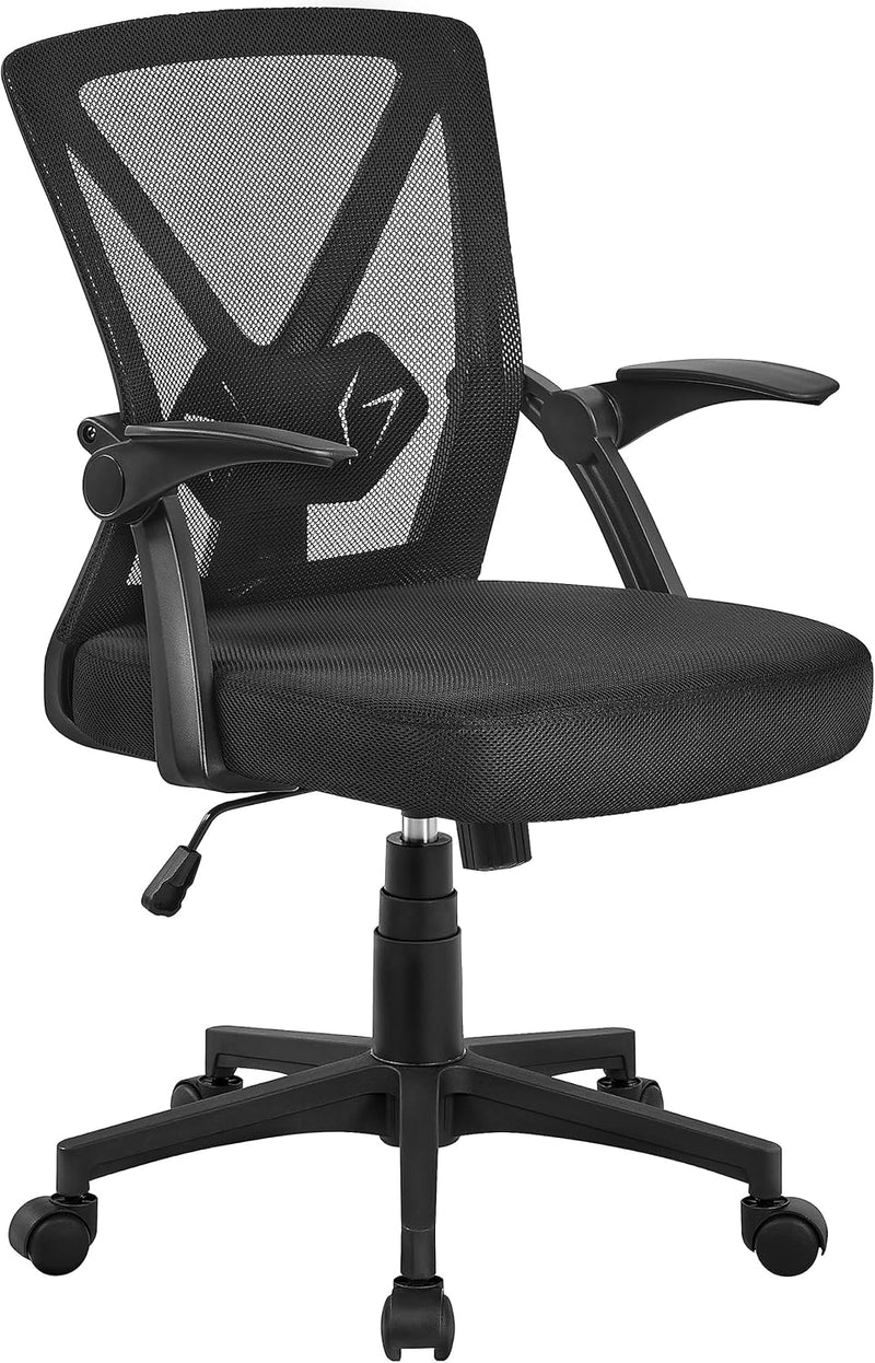 Yaheetech Bürostuhl ergonomisch, Schreibtischstuhl aus Mesh mit Hochklappbaren Armlehnen, Drehstuhl