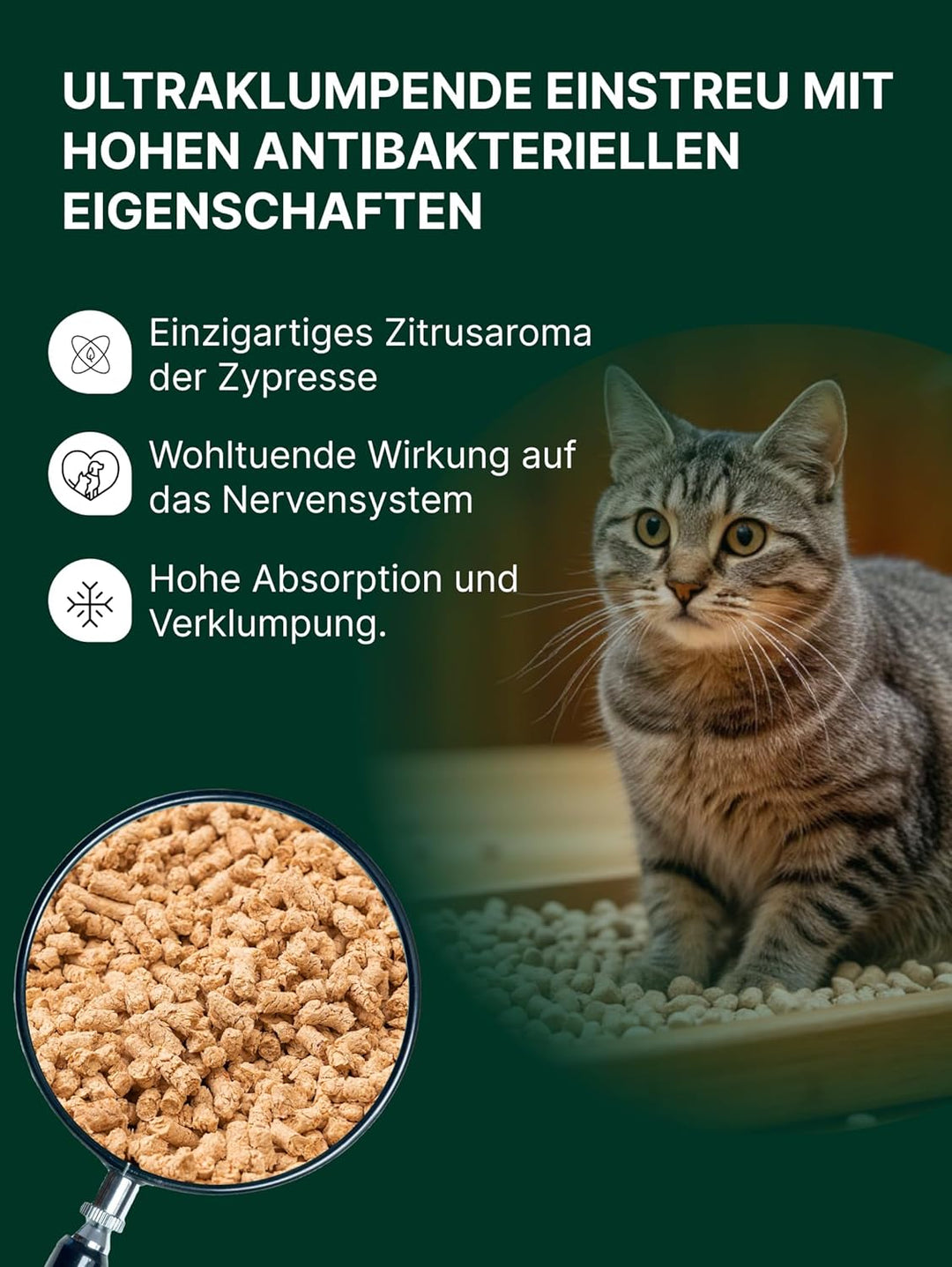 Vielschichtig Antibacterial Katzenstreu Pellets aus Weisses Zedernholz | 100% Pflanzliche Katzenstre