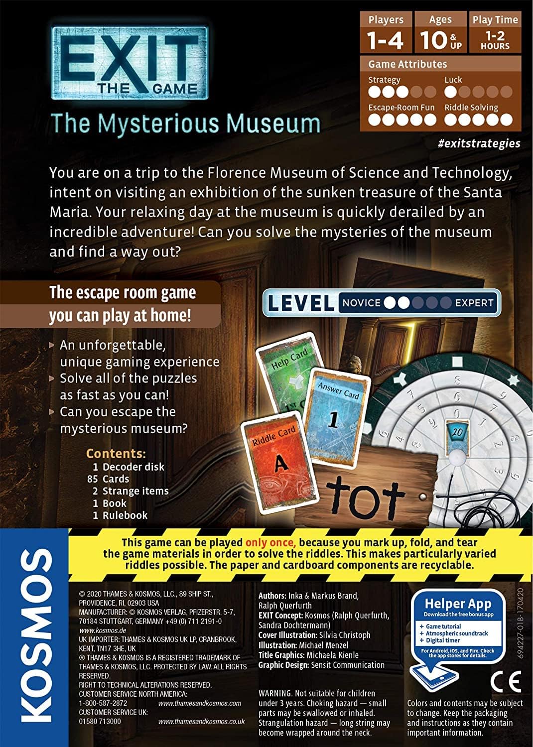 Thames & Kosmos - EXIT: The Mysterious Museum - Level: 2/5 - Unique Escape Room Game - 1-4 Players -