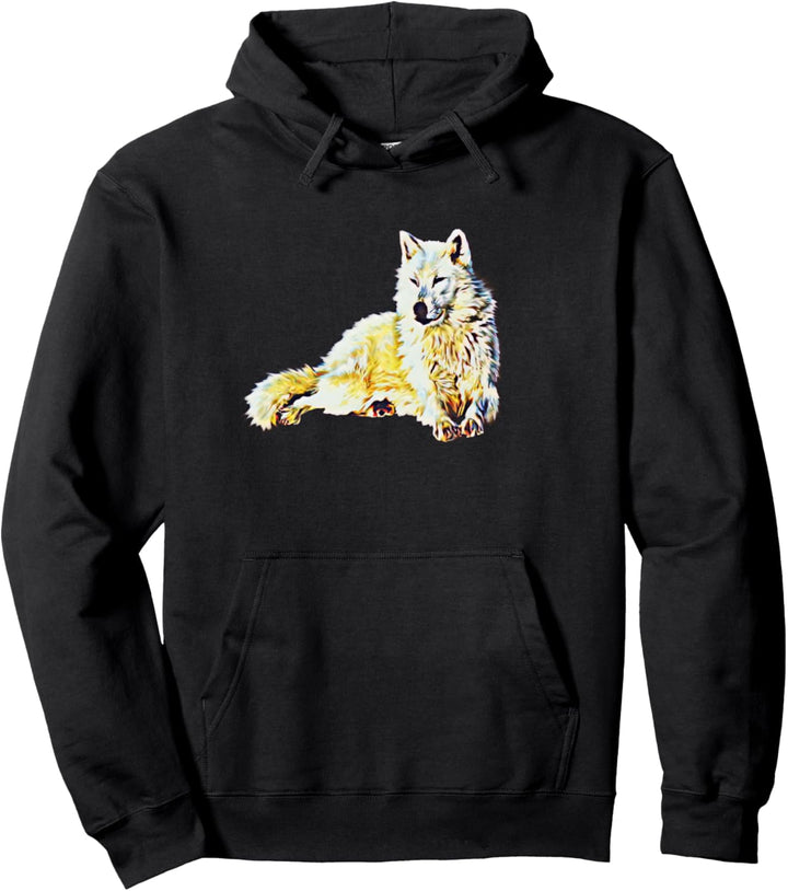 Wolf Motiv Mond Wölfe Pullover Hoodie