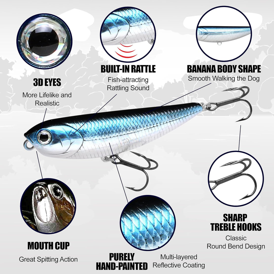 Lucky Craft Sammy 65 Topwater Angelköder, 6,3 cm, schwimmende Süsswasserforelle, Kleinmaulbarschköde