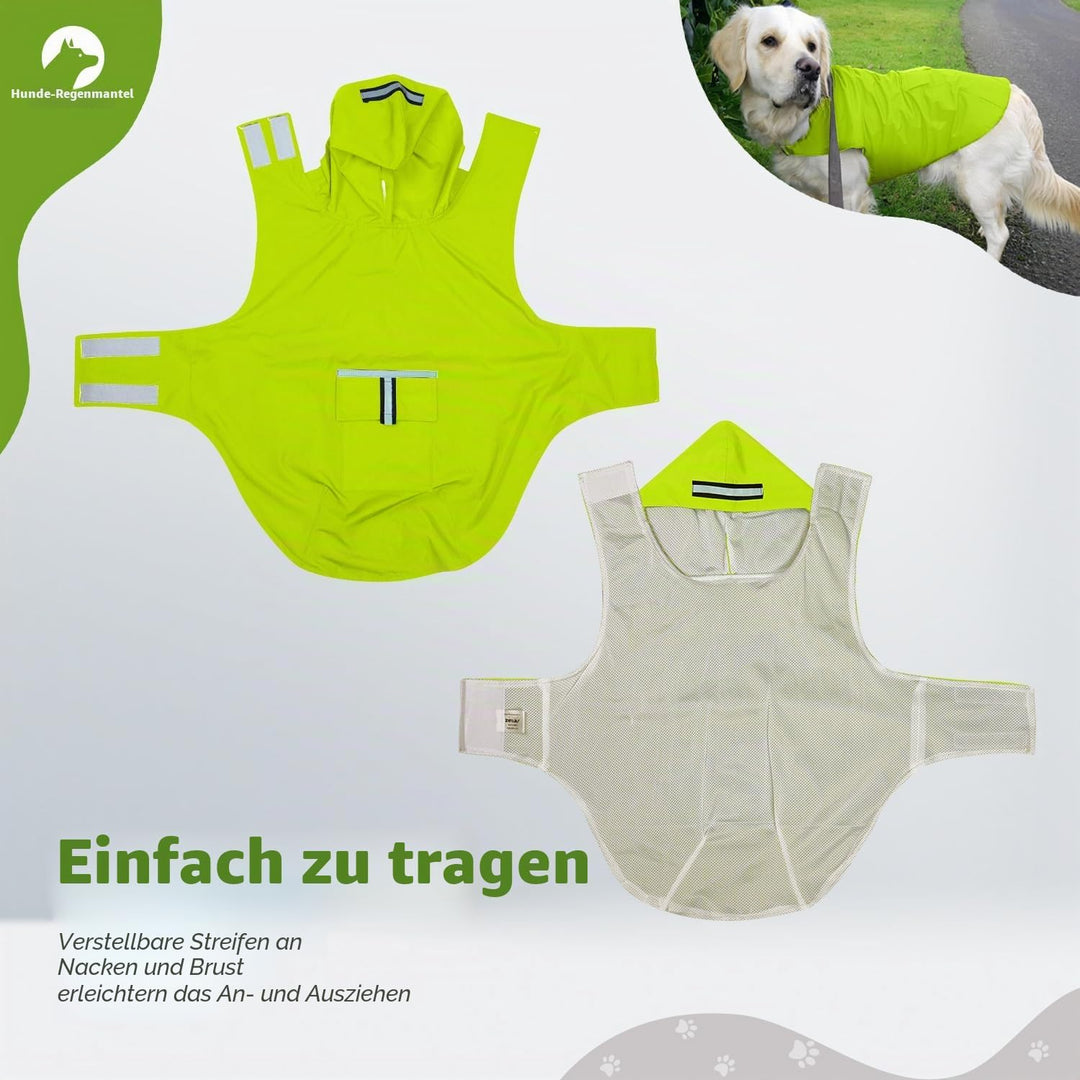 Zellar Hunderegenmantel mit Kapuze &amp; Kragenloch &amp; sicheren reflektierenden Streifen, ultraleichte at