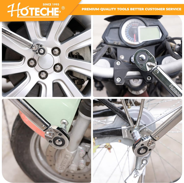 Hoteche Drehmomentschlüssel 1/2 Zoll 28-210Nm mit Hebelumschaltknarre und Stahlrohr für präzises Anz