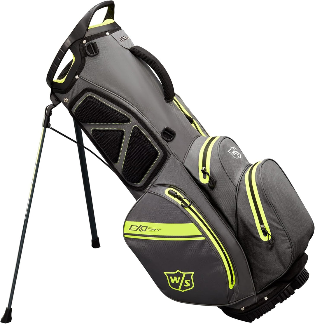 Wilson Unisex-Adult Ws Exo Dry Stand Bag Golf Tasche Einheitsgrösse Anthrazit / Zitrone / Silber, Ei