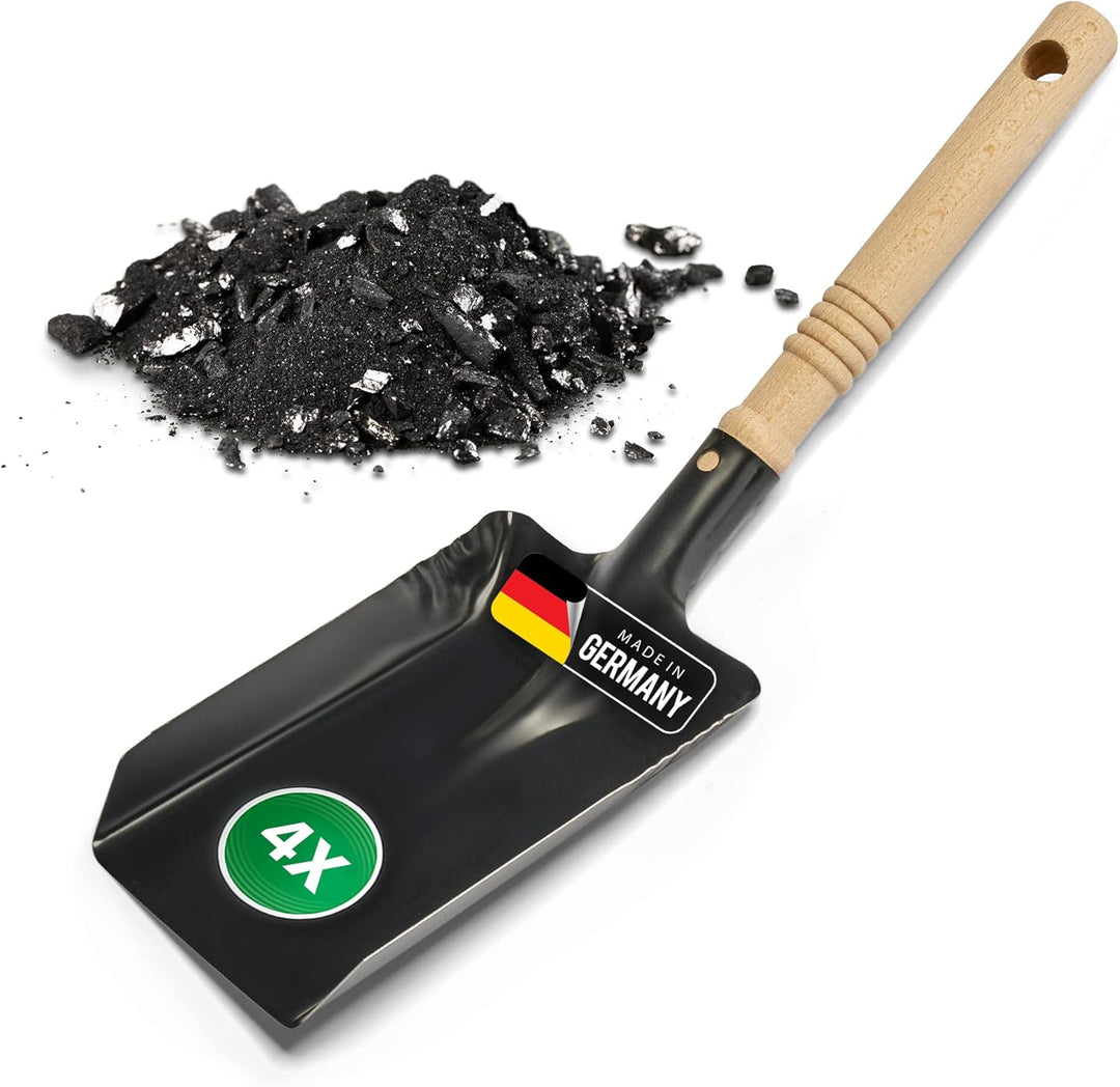 Kohleschaufel Kohlelöffel Ascheschaufel Schaufel Kamin Ofenschaufel (4, Kohleschaufel schwarz), 4