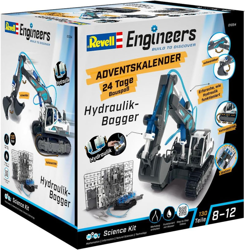 Revell Adventskalender Engineers „Hydraulischer Bagger“ I Adventkalender zum Selbermachen I Adventsk