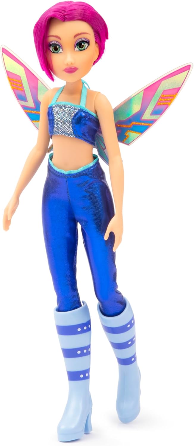 Winx Fairy Doll – Tecna with Glitter Wings & Articulated Joints – Removable Fairy Accessories – Tech