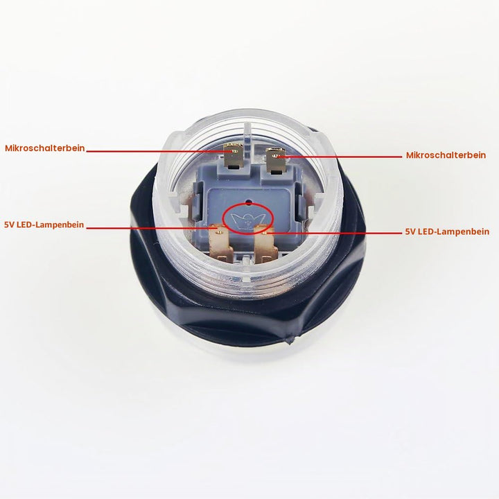 Reyann 4 Stück/Packung 5V LED beleuchtete Knopf-1P / 2P Spieler-Start-Knöpfe / 2x Münzen-Knöpfe für