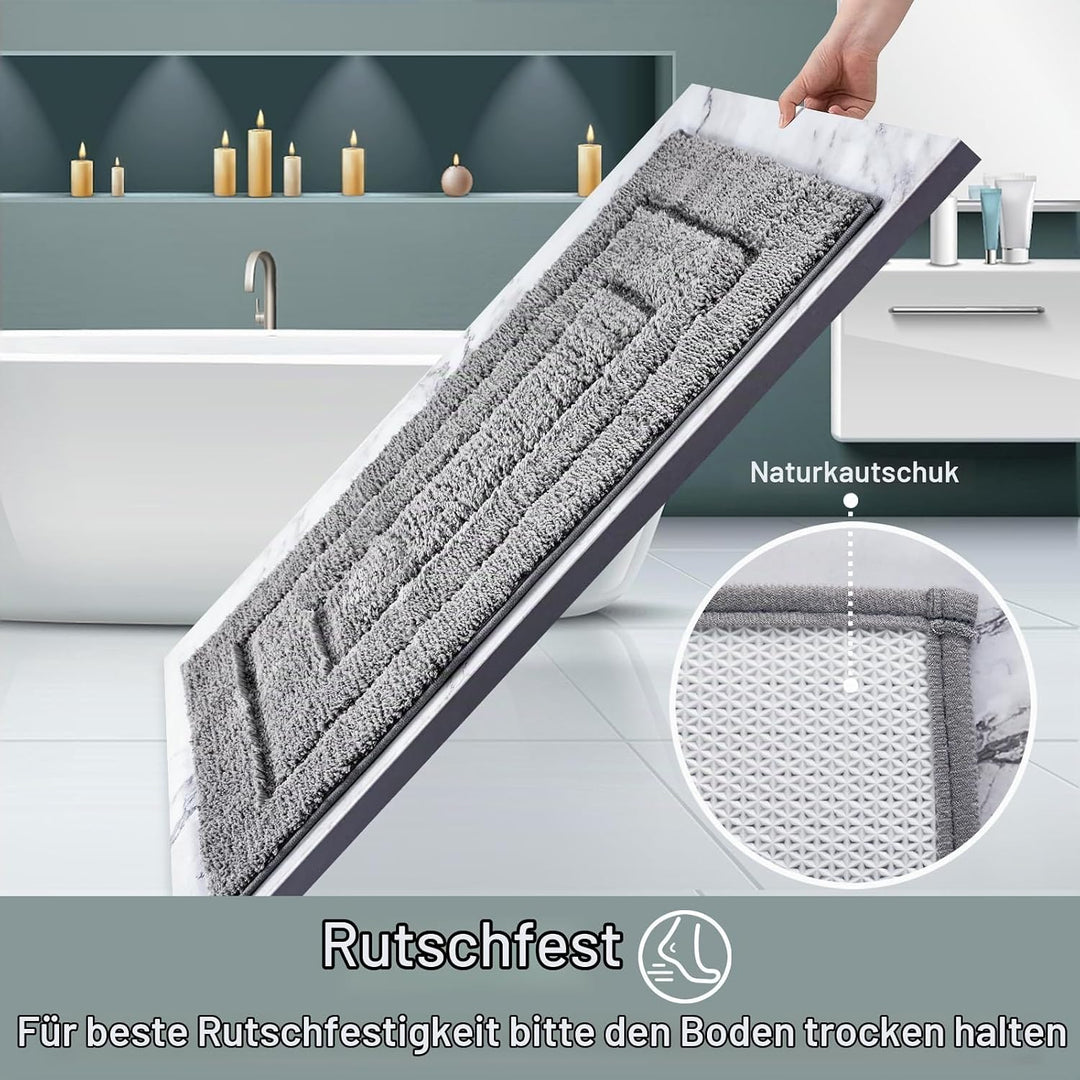 DUNSOO Badezimmerteppich, Badematte rutschfest Waschbar, Weiche Badteppich Wasserabsorbierend Mikrof