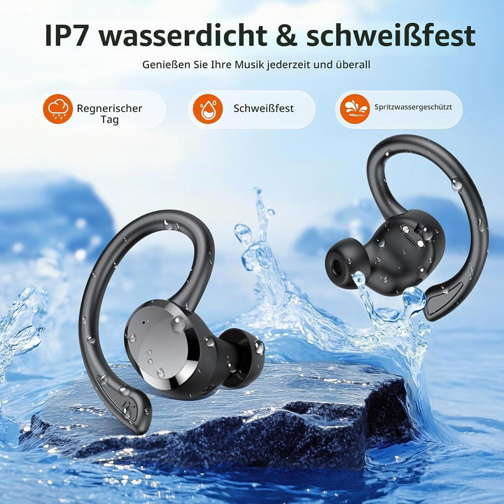 Bluetooth Kopfhörer Sport, Kopfhörer Kabellos Bluetooth 5.4 mit 4 ENC Noise Cancelling Mic, Kabellos