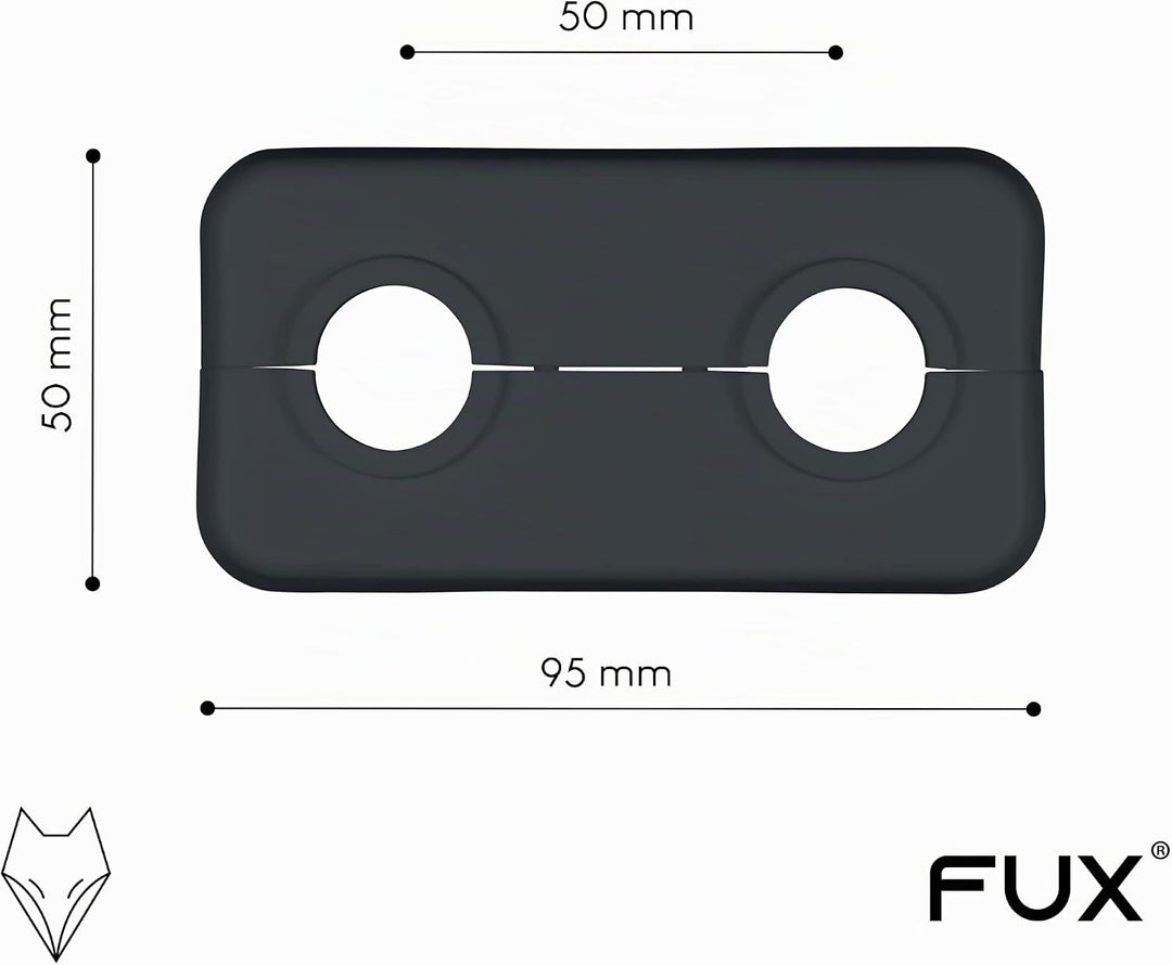 FUX 3 STÜCK Doppel Heizungsrohr Rosette, 12mm - 21,3mm, 2-teilig, Heizung, Rohrabdeckung, Abdeckrose