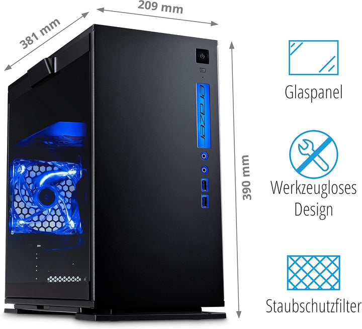 ERAZER Engineer X10 Gaming Desktop PC (Intel Core i5-12400F, 16GB DDR4 RAM, NVIDIA GeForce RTX 4060