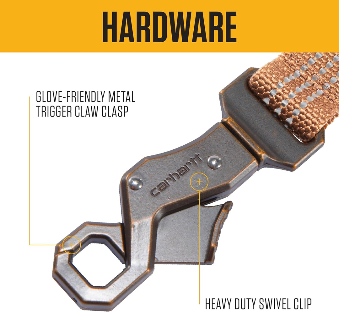 Carhartt Leine mit Zwei Griffen, strapazierfähiges 600-Denier-Gewebe mit verstellbaren D-Ring-Metall