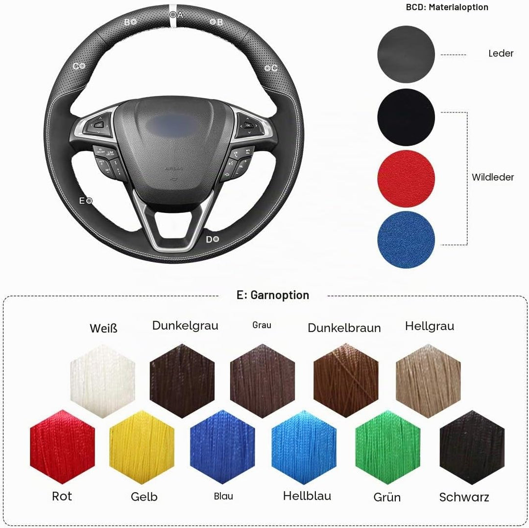MEWANT Lenkradbezug für Ford Mondeo 2014-2020 / Edge 2015-2020 / Galaxy 2015-2020 / S-Max 2015-2020