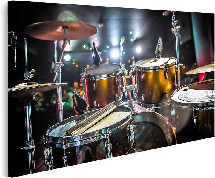 islandburner Bild auf Leinwand Schlagzeug Auf Bühne Scheinwerfer Im Hintergrund Bilder Wandbilder Po