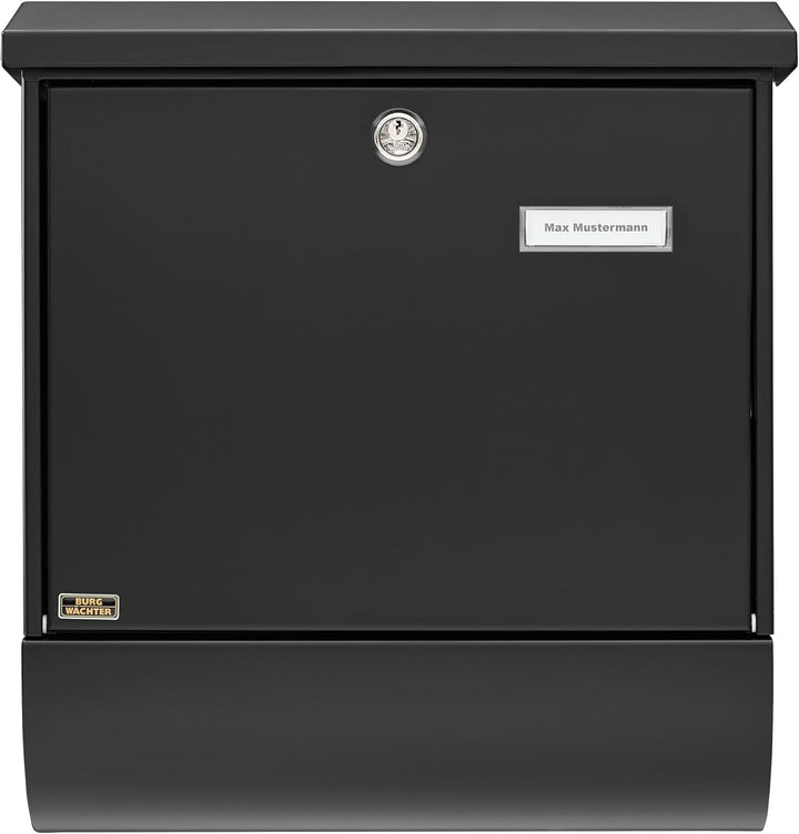 Burg Wächter Briefkasten, Schwarz, 420 x 377 x 115 (HxBxT) Schwarz Briefkasten-Set, Schwarz Briefkas