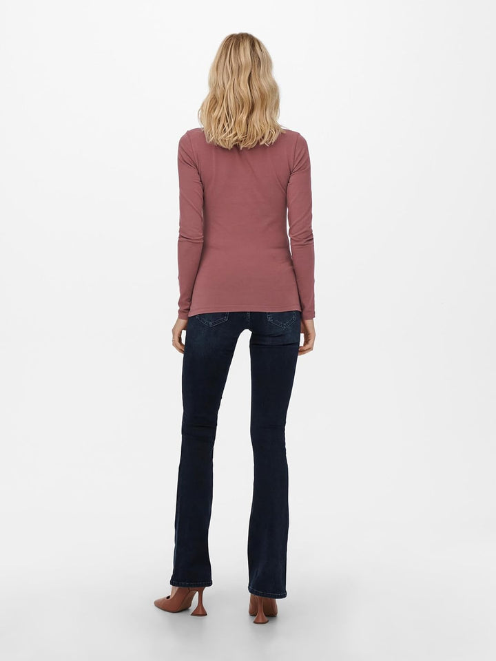 VERO MODA Damen Vmmaxi My Ls Soft Uneck Ga Noos Langarmshirts L 1x Walnut, 1x Rose Brown, 1x Marshma