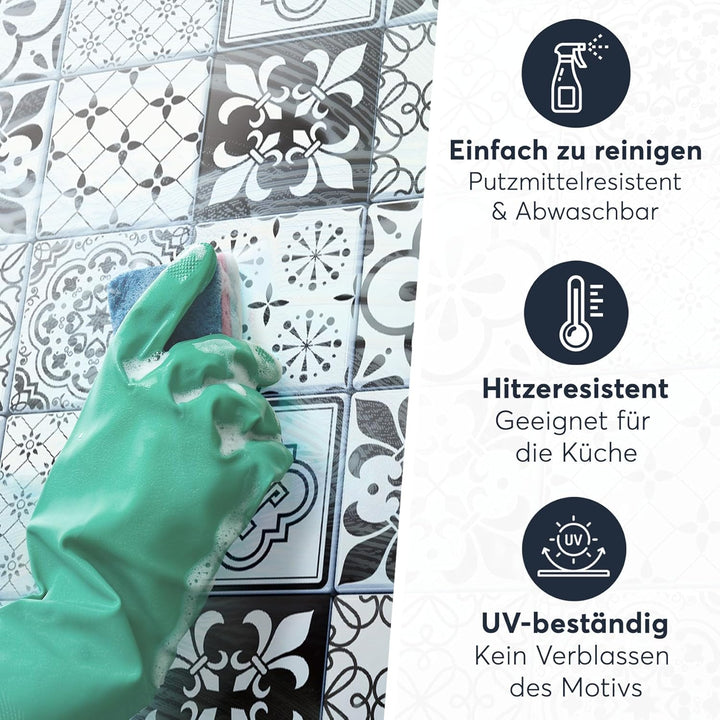 CREATISTO Mosaik-Fliesen Fliesensticker Fliesenfolie - Klebefolie Aufkleber für Fliesen I Klebeflies