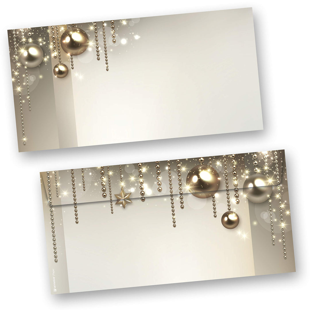 Weihnachtsumschläge NOBLESSE 100 Stück Din lang ohne Fenster Umschläge Weihnachten selbstklebend, 10