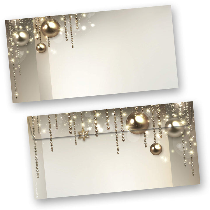 Weihnachtsumschläge NOBLESSE 100 Stück Din lang ohne Fenster Umschläge Weihnachten selbstklebend, 10