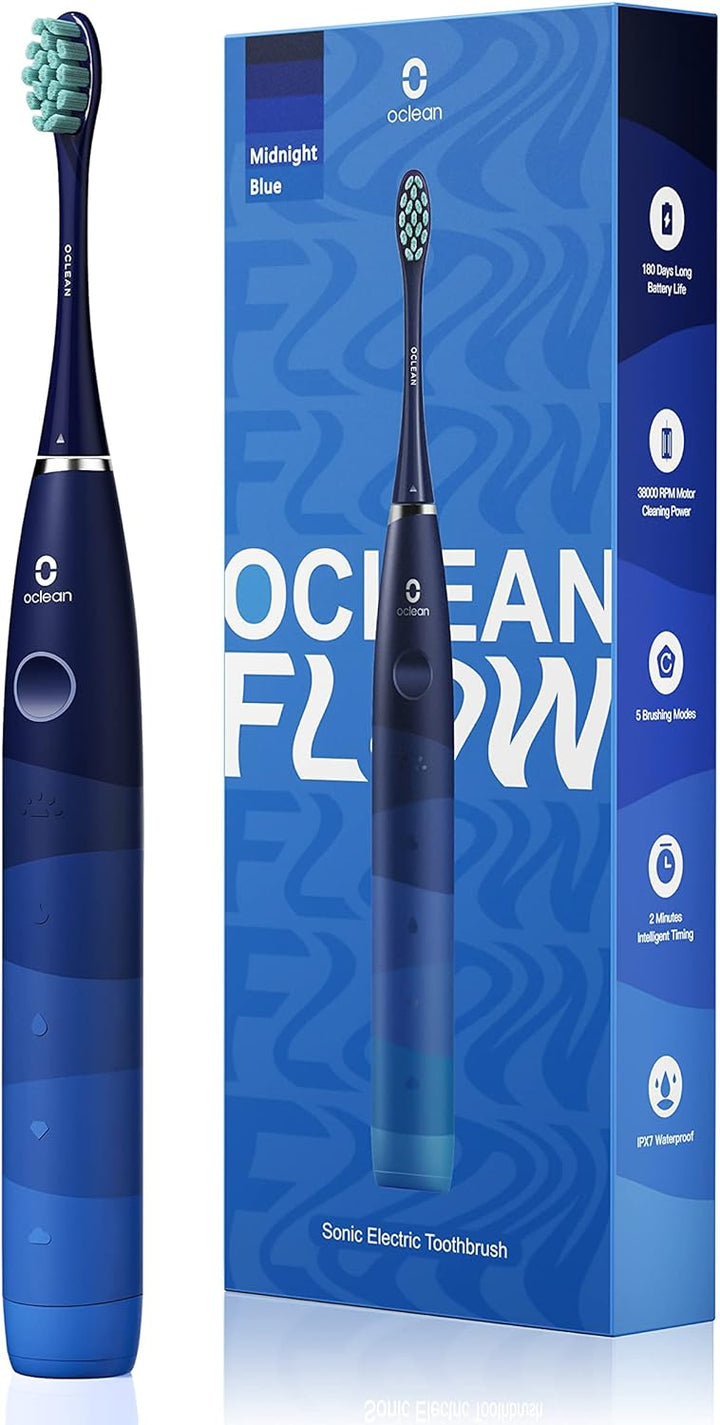 Oclean Flow, Sonic, elektrische Schallzahnbürste + Ersatzbürstenkopf für Oclean-Zahnbürsten B06