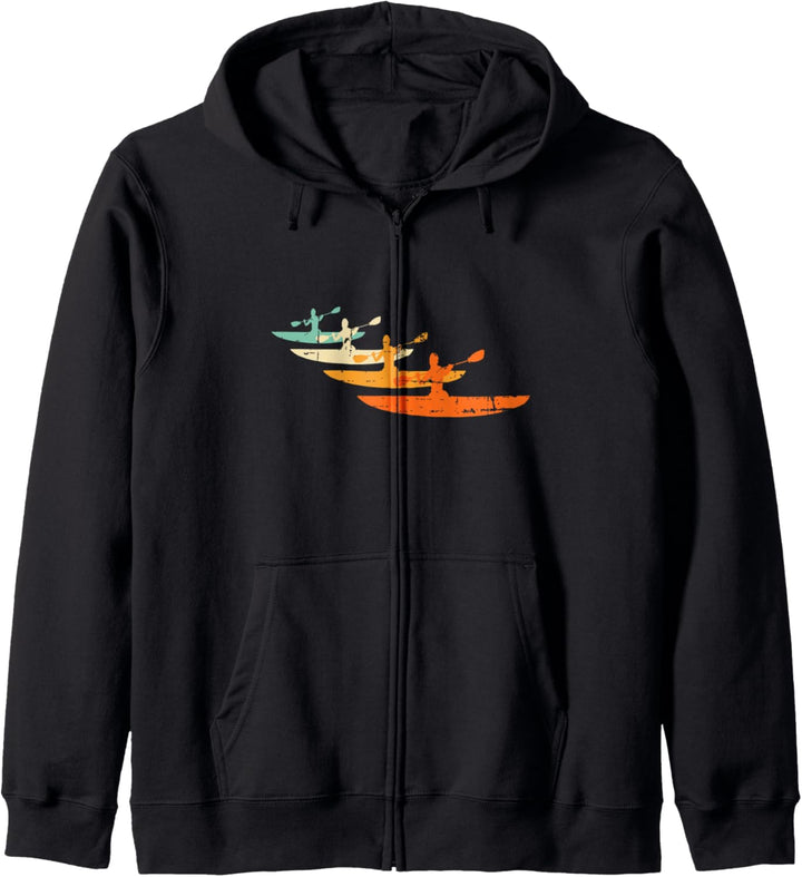 Vintage Kajak Retro Kanu Rudern Geschenk Kajak Kapuzenjacke
