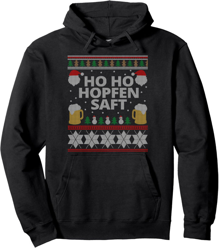 Ho Ho Hopfensaft Ugly Christmas Bier Geschenk Biertrinker Pullover Hoodie