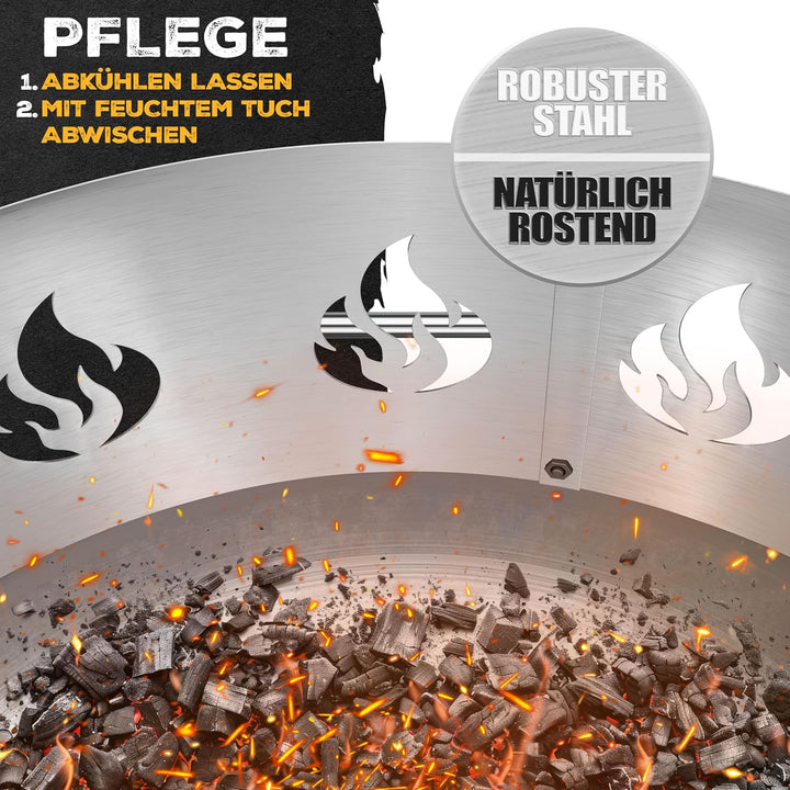 KESSER® Funkenschutz für Feuerschale Ø70cm aus legiertem Stahl 1,2mm Stahldicke kompatibel mit viele