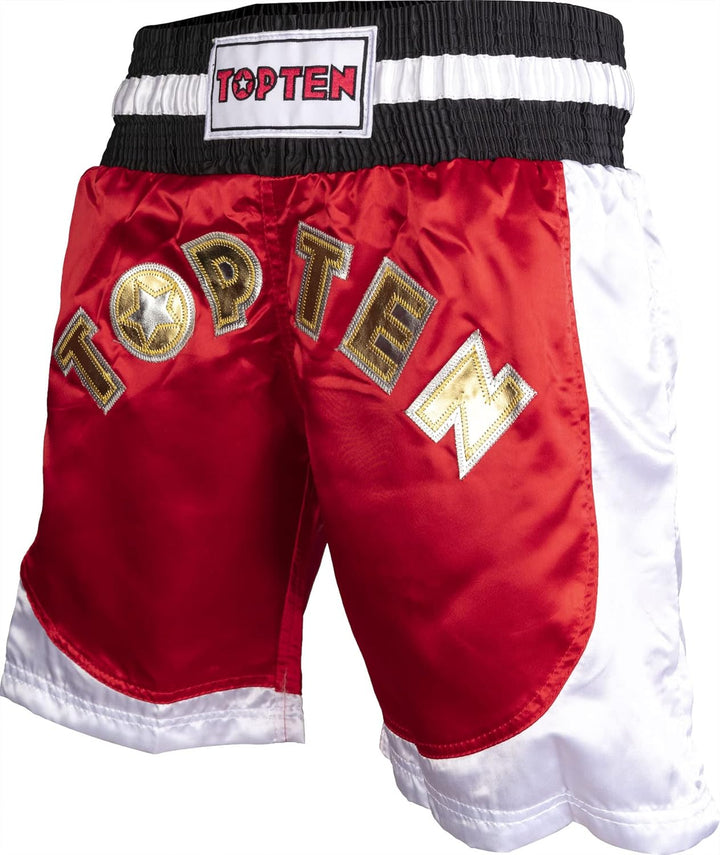 TOP TEN Kickbox-Shorts „Kick Light“ S Rot - Weiss, S Rot - Weiss