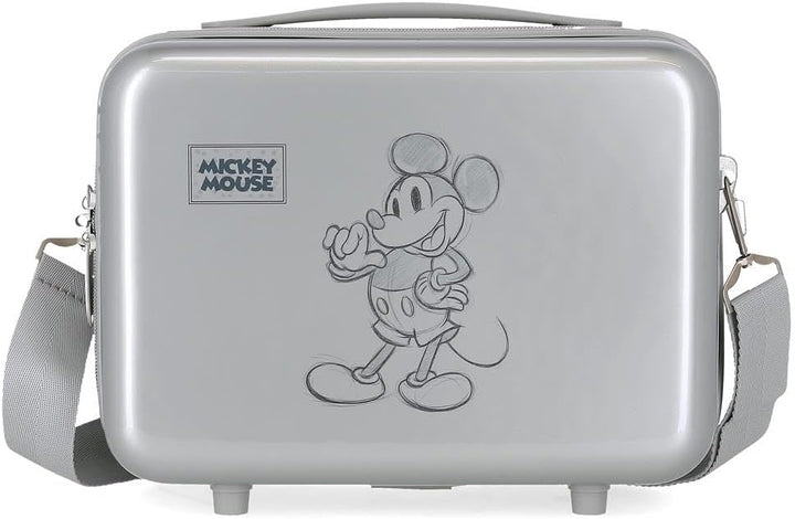 Disney Mickey 101 Anpassbarer Kulturbeutel mit grauem Schultergurt 29 x 21 x 15 cm starres ABS 9,14