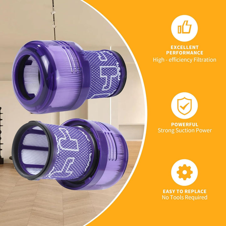 Filter für Dyson V12 Detect Slim Absolute Ersatzfilter,3 Stück Filter für Dyson V12 Staubsauger,wasc