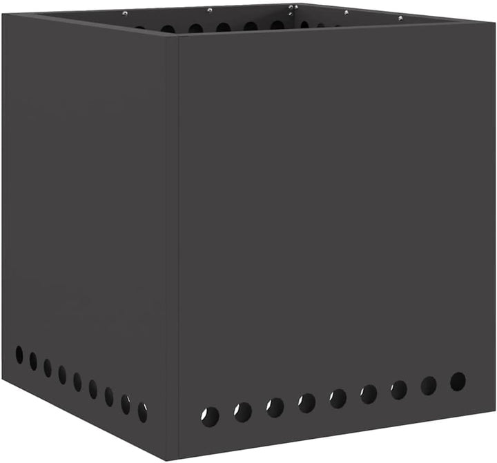 Rauchfreier Feuerkorb Schwarz 48 x 48 x 50 cm Stahl für Garten, Terrasse, Aussende