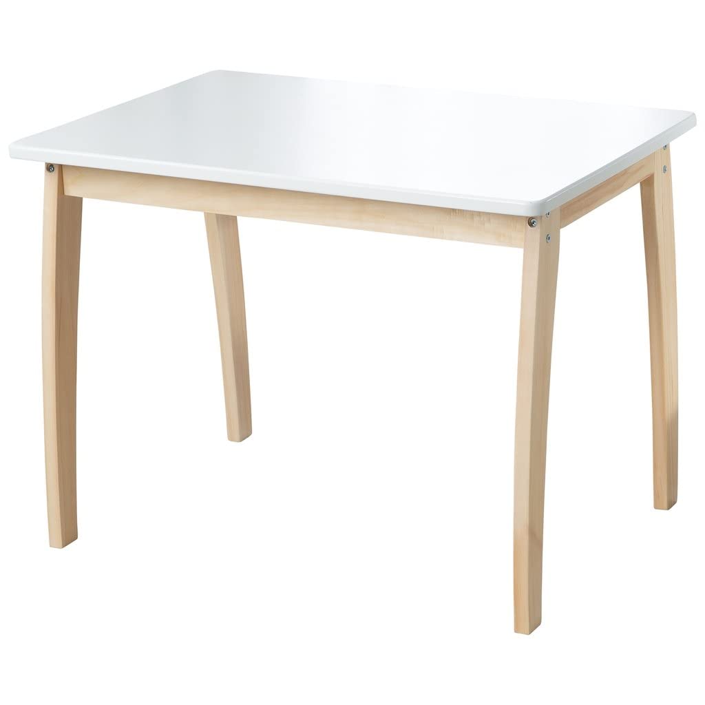 roba Kindertisch, aus Massivholz und MDF, mit weiss lackierter Tischplatte, 50728WE, Weiss Natur / W