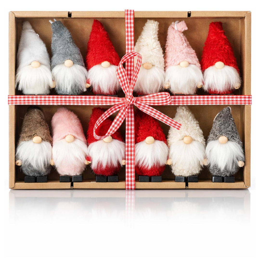 com-four® 12x Premium Weihnachtsmann-Anhänger für den Weihnachtsbaum, Christbaum-Figuren Anhänger al