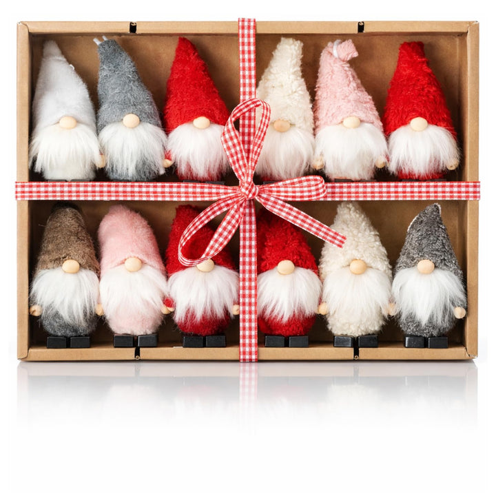 com-four® 12x Premium Weihnachtsmann-Anhänger für den Weihnachtsbaum, Christbaum-Figuren Anhänger al