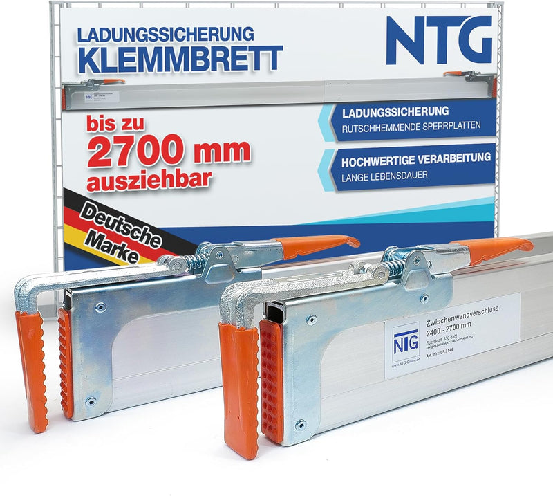 Zwischenwandverschluss, Alu, Klemmbrett, 2400-2700mm, Ladungssicherung und Transportsicherung für PK