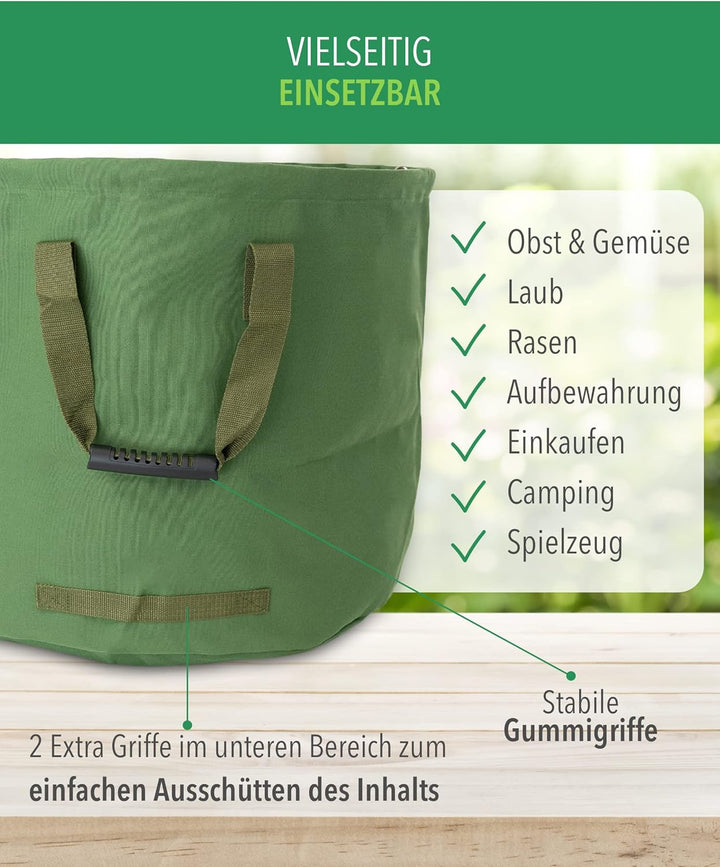 Benz Garden Garten-Abfallsack - Faltbarer Laub-Sack aus robustem Leinengewebe - Schwerlast-Gartensac