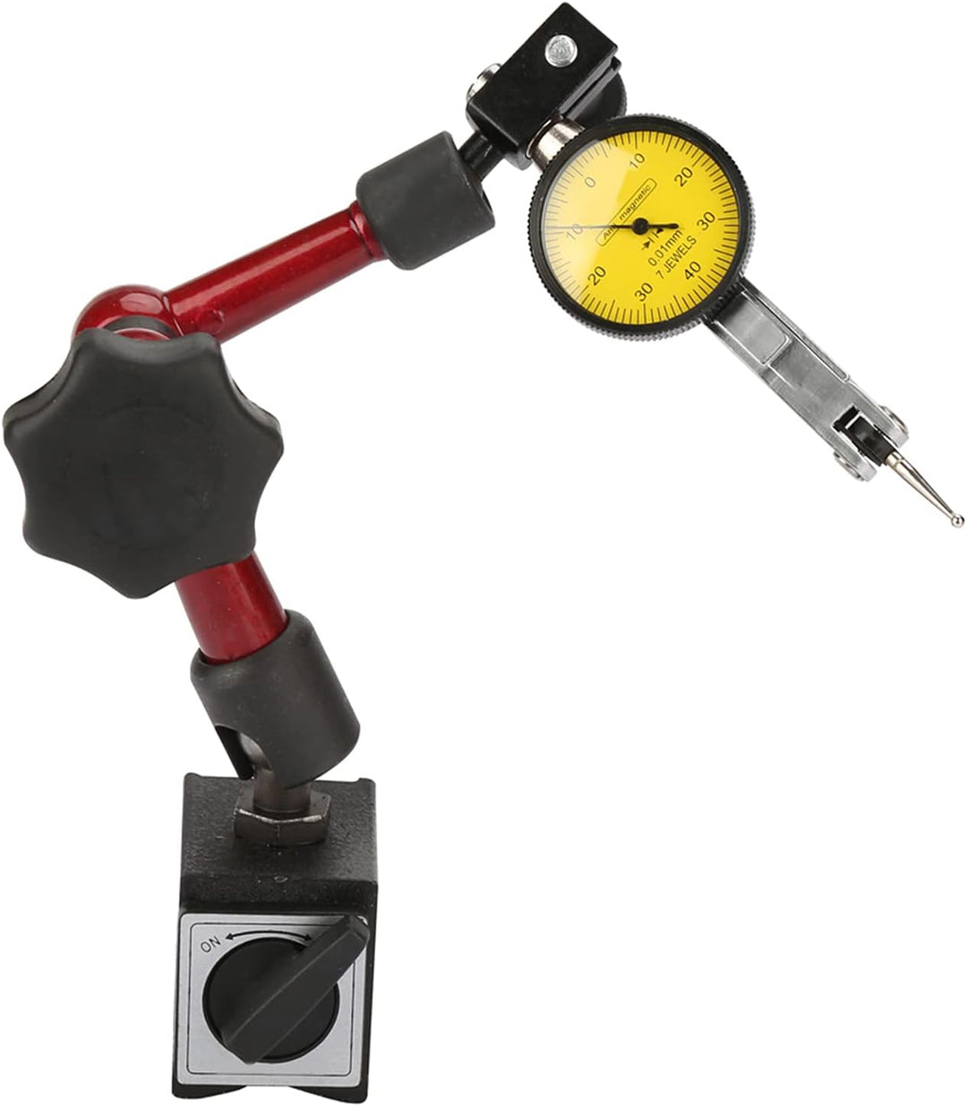 Messuhr mit Magnethalter, Centesimal Komparator mit Artikulierter Magnetischer Basis Mikrometer Fühl