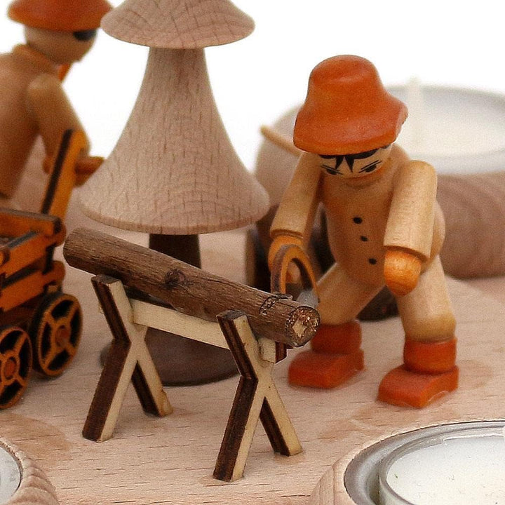 Dekohelden24 Hochwertige Tischpyramide mit Waldarbeiter, höhe ca. 35 cm, Waldarbeiter