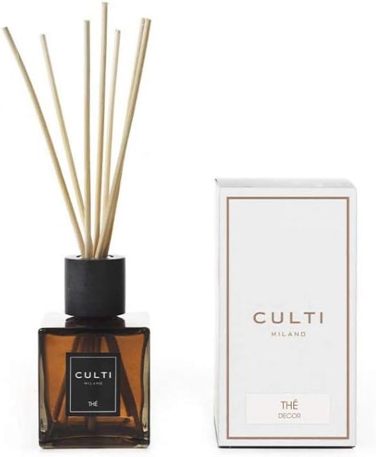 Culti Diffusor Stäbchen Decor 250 ml Milano, Duft The, The Sencha, Gayac-Holz, 3 Monate Lebensdauer,