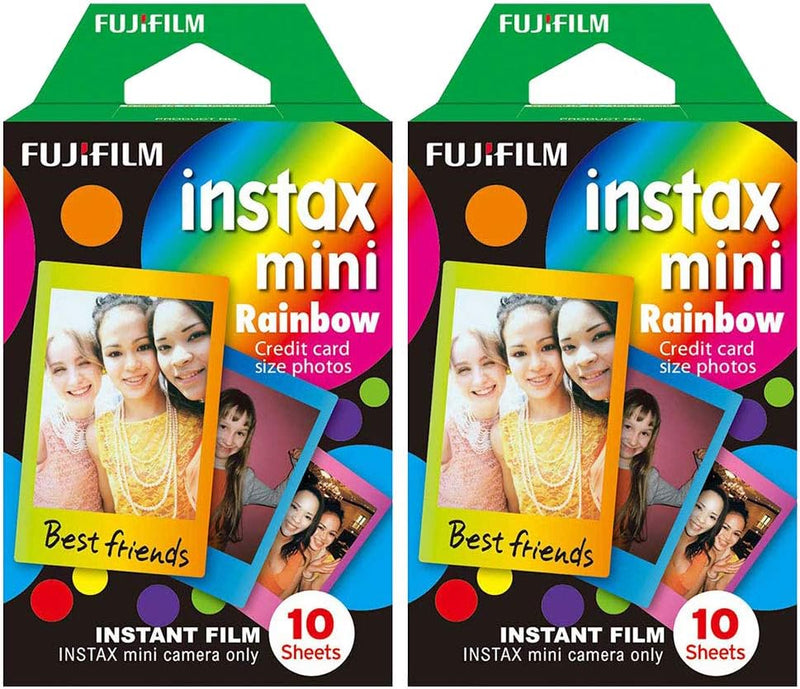 Fuji Instax Mini Sofortbildfilm für Fujifilm Instax Mini Kameras, Regenbogenfarben, 20 Stück