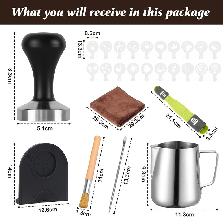 51mm Kaffee Tamper Set,27pcs Espresso Tamper Set,Kaffee-Tamper aus Edelstahl Enthält Espresso Kaffee