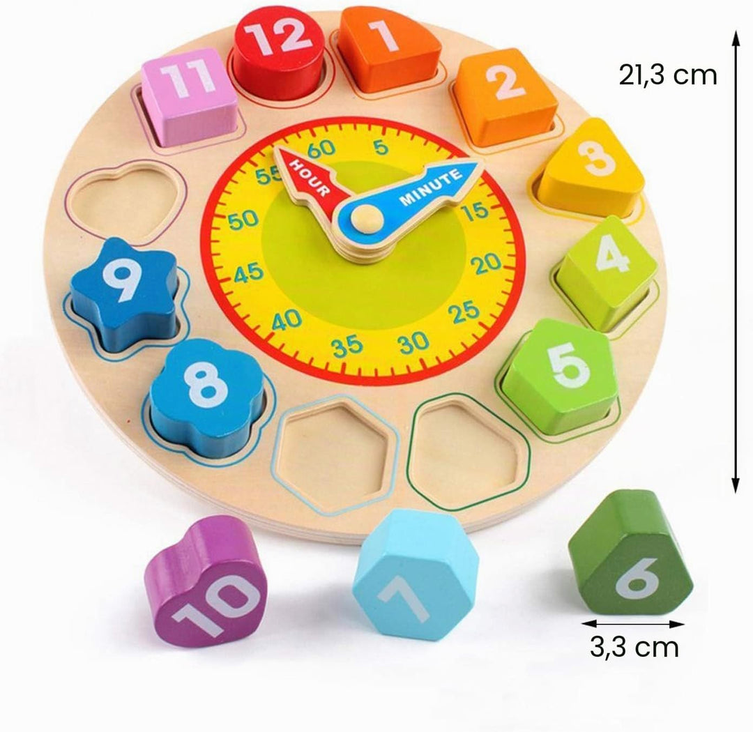 Jacootoys Holz Form Sortieren Numerische Lernen Uhren Grosse Montessori Spielzeug Jungen Mädchen 1 2