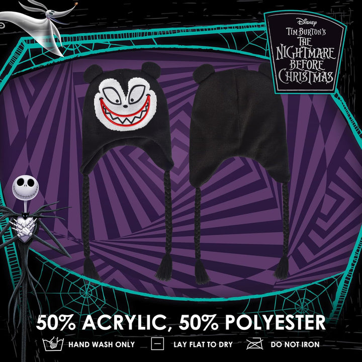 Disney The Nightmare Before Christmas Beanie Mütze, Scary Teddy Peruanische Winter Strickmütze mit 3