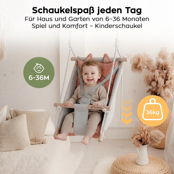 Tulano Hop 45 3in1 Babyschaukel – Mitwachsend durch Sitz - 6–36 Monate Cat, Cat