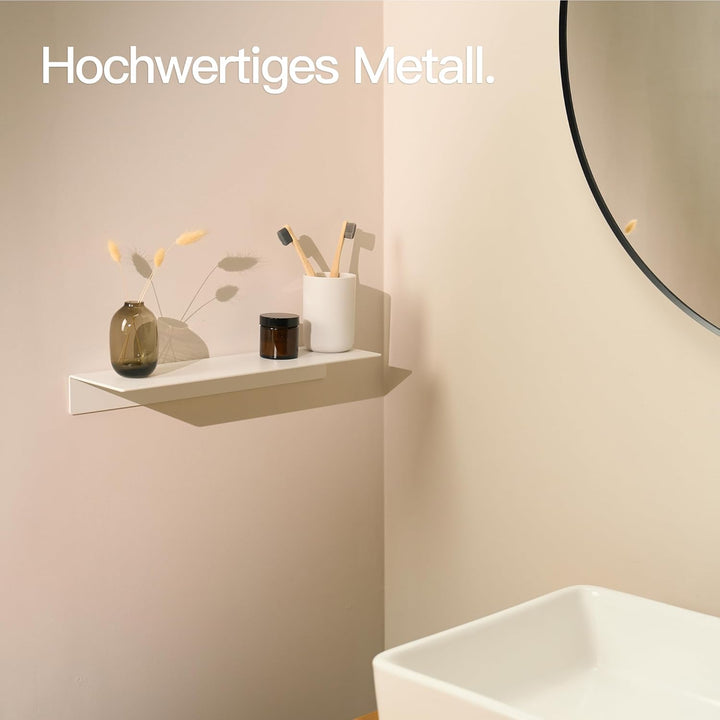 Designfabrik Hamburg Wandregal ohne Bohren | Duschregal selbstklebend | Ablage für Bad, Gästebad, Kü