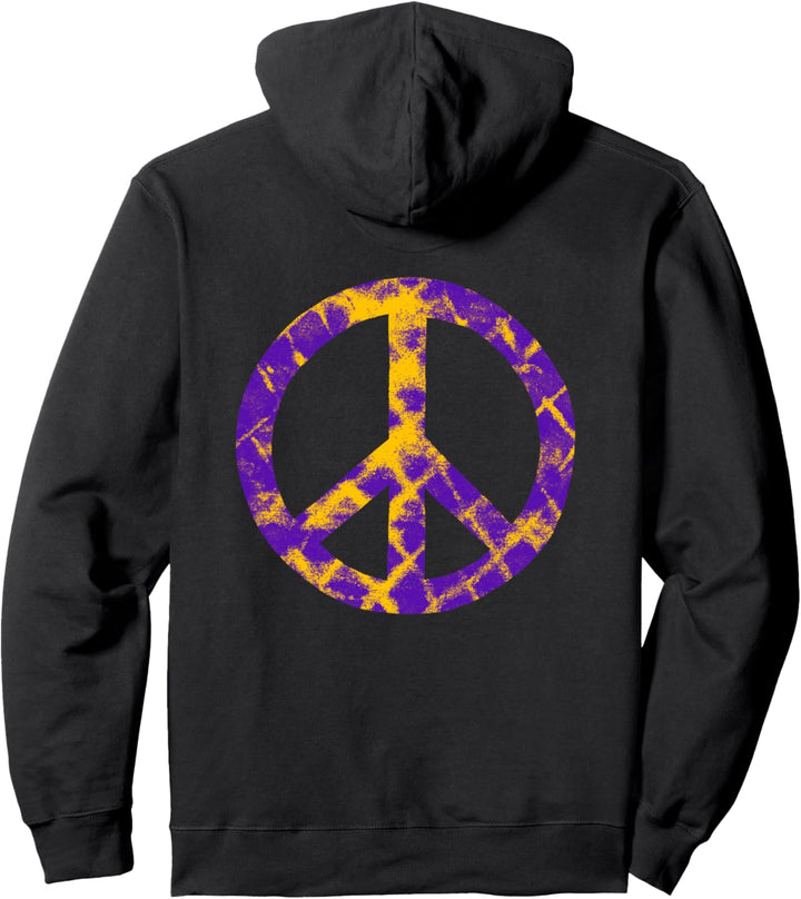 Friedenszeichen Shibori lila Muster Spass Boho Hippie Grafik Pullover Hoodie