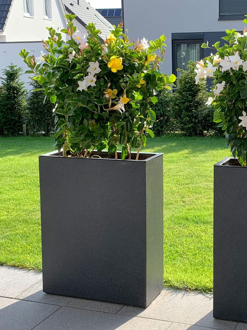 Pflanzwerk® Pflanzkübel Cube Granit Anthrazit 30x34x34cm *Frostbeständiger Blumenkübel* *UV-Schutz*