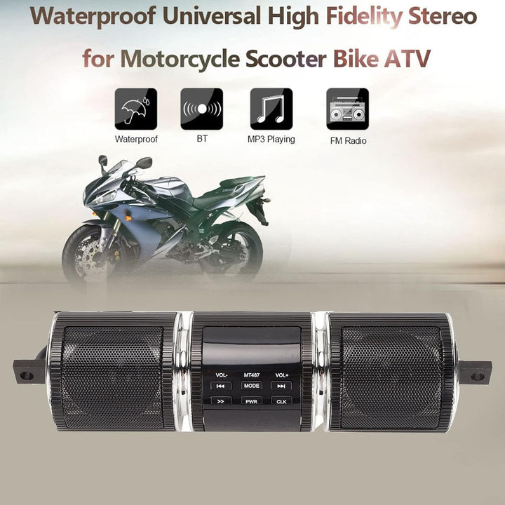 Motorrad-Audiosysteme, Motorrad-Bluetooth-Lautsprechersystem, Kabelloses IP54-wasserdichtes DC12V-Au